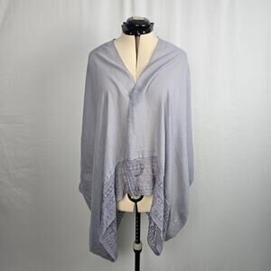 Plus Size Shawl Wrap Lavender Women's OSFM Lace Hem V-Neck Sleeves Oversized